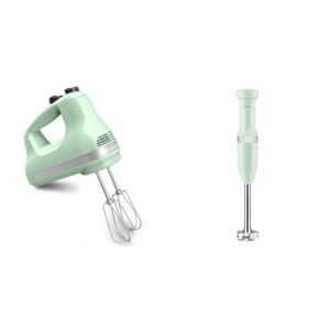 KitchenAid 5-Speed Ultra Power Hand Mixer – KHM512, Pistachio & Variable Speed Corded Hand Blender KHBV53, Pistachio