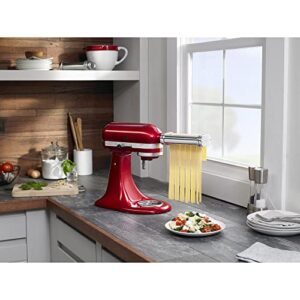 KitchenAid KSMPDX Pasta Deluxe Set Stand Mixer Attachment, 5 Piece, Stainless Steel and KitchenAid KSMMGA Metal Food Grinder Attachment, Silver