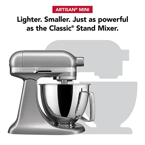 KitchenAid Artisan Mini 3.5 Quart Tilt-Head Stand Mixer - KSM3316X - Contour Silver and KitchenAid 3.5 Quart Tilt-Head Glass Bowl - KSM35GB - Image 4
