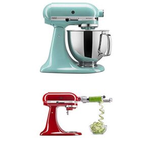 KitchenAid Artisan Series 5-Qt. Stand Mixer – Aqua Sky and Spiralizer Attachment
