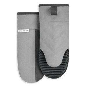 KitchenAid Beacon Two-Tone Non-Slip Oven Mitt Set, Cool Grey/Frost Grey, 5.75″x13″, 2 Piece