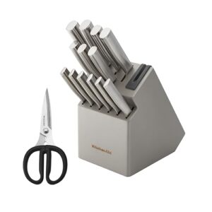 KitchenAid Gourmet Knife Block Set with Built-in Sharpener, 15-Piece, Stainless Steel