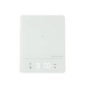 KitchenAid KQ913 Digital Waterproof (IPx7) Kitchen and Food Scale, LED readout, 11 Pound Max Capacity, White