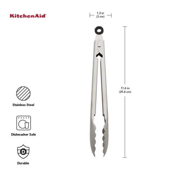 KitchenAid Stainless Steel Utility Tongs, 12 Inch - Image 3