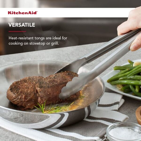 KitchenAid Stainless Steel Utility Tongs, 12 Inch - Image 5