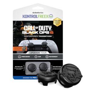 KontrolFreek Call of Duty: Black Ops 6 Performance Thumbsticks for PlayStation 4 (PS4) and PlayStation 5 (PS5) | 1 High-Rise, 1 Mid-Rise | Black