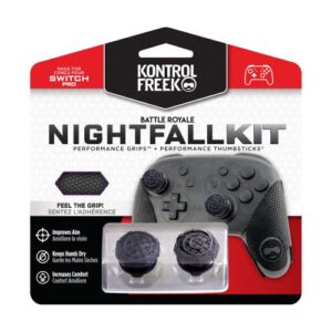 KontrolFreek FPS Freek Battle Royale Nightfall Performance Kit for Nintendo Switch Pro Controller | Includes Thumbsticks and Grips | Black