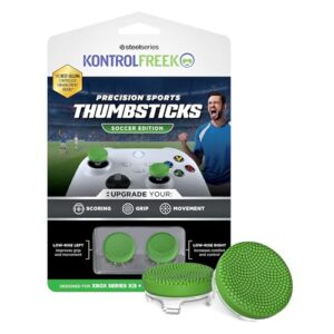 KontrolFreek Precision Sports Performance Thumbsticks for Xbox Series X (XBX) and Xbox One (XB1) Controller | Soccer Edition | Low-Rise, Concave | Green