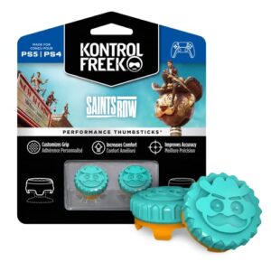 KontrolFreek Saints Row Performance Thumbsticks for PlayStation 5 (PS5) and PlayStation 4 (PS4) | 2 Mid-Rise, Hybrid