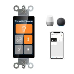 LANBON L9-HF LCD Smart Ceiling Fan Light Switch Combo, Smart Fan Switch Customized 3 Speed, Glass Touch Ceiling Fan Wall Controls with Remote Works w/Alexa & Google Home, Neutral Wire Required