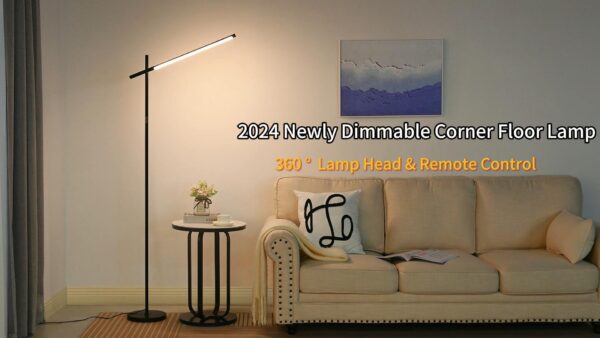 LED Corner Floor Lamp, 360°Rotating Head, Super Bright 1800LM Dimmable Minimalist Floor Lamps with Remote Control,3000K-6000K Modern Corner Light,67" Tall Standing Lamp for Living Room,Bedroom,Office - Image 8