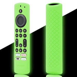 LEFXMOPHY 6.2 Inch 4K Max 2nd Gen Remote Cover 2023 for Toshiba and Insignia TV Voice Control NS-RCFNA-21, Green Silicone Protective Case Skin Glow in Dark