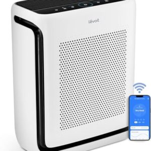 LEVOIT Air Purifiers for Home Large Room Up to 1878 Ft² with Washable Pre-Filter, AHAM VERIFIDE, Air Quality Monitor, HEPA Sleep Mode for Allergies, Pet Hair in Bedroom, Vital 200S-P, White