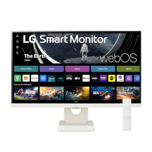 LG 25SR50F-W Smart Monitor 25-Inch (1920×1080) IPS Display, webOS, ThinQ Home Dashboard, ThinQ App, Remote Control, x2 Built-in Speakers, AirPlay 2 Screen Share Bluetooth, White