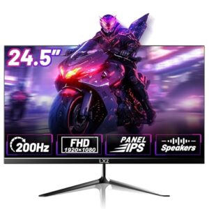 LXZ Gaming Monitor 24.5 inch, 200hz Monitor FHD 1080P Frameless IPS Display with Eye Care, DP/HDMI, Wall Mount Compatible – Black