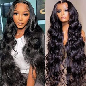 Lemoda Full 13×6 Lace Frontal Virgin Human Hair Wigs 210% 28Inch Body Wave 13×6 HD Transparent Full Lace Front Wigs 15A Brazilian Body Wave Wig Pre Plucked