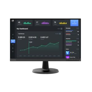 Lenovo D24-40 Monitor, 23.8″ FHD Display, Tilt Stand, HDMI and VGA Ports, 75Hz Refresh Rate, AMD FreeSync, 250 nits, Raven Black