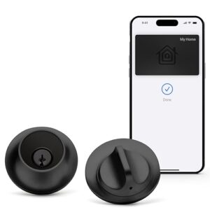 Level Lock+ Deadbolt Smart Lock – World’s Smallest Smart Lock Plus Apple Home Keys – Level App for iOS & Android – Works with Apple Home (Matte Black)