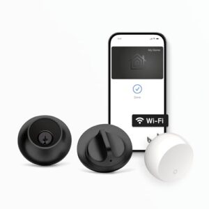 Level Lock+ WiFi Deadbolt Smart Lock – World’s Smallest Smart Lock Plus Apple Home Key – Lock/Unlock Anywhere – Level App for iOS & Android – Works with Apple Home, Alexa, Google Home (Matte Black)