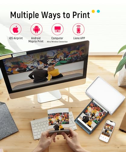 Liene M100 4x6'' Photo Printer, Phone Printer 100 Sheets & 3 Cartridges, Full-Color Photo, Portable Instant Photo Printer for iPhone Android, Thermal Dye Sublimation, Wi-Fi Picture Printer 100 Papers - Image 5