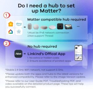 Linkind Matter Smart Light Bulb, Smart Bulbs Work with Apple Home, Siri, Alexa, Google Home, SmartThings, Color Changing Light Bulbs RGTBW Music Sync, Mood Lights, 2.4Ghz WiFi A19 E26 60W 800LM 3 Pack