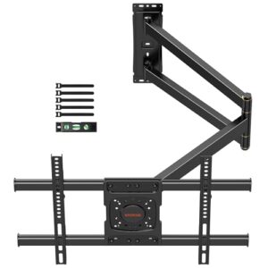 Long Arm Corner Single Stud TV Mount with 33inch Extension, Full Motion TV Wall Mount for 32-70”Screens，90 Degree Swivel, Load 88lbs,Max VESA 600x400mm