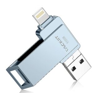 MFi Certified 512GB Flash Drives 3.0 High Speed 3ni1 USB Stick External Storage for iPhone/PC/iPad/Android/More Devices for Photos and Videos Transfer Storage Backup(512-Grey)
