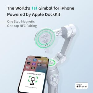 Only for iPhone, MOGO [Apple MFi Certified] Gimbal Stabilizer for iPhone Stabilizer for Video Recording and Control Native Camera by Remote Control and Apple Watch, OTA Upgrade Supported