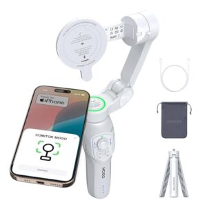 MOGO Only for iPhone, Gimbal Stabilizer for iPhone, [Apple MFi Certified] Cell Phone Gimbal Stabilizer with 360 Degree Tracking for Video Recording, NFC Pair and Magnetic for iPhone 16 Pro Max