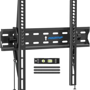 MOUNTUP UL Listed TV Wall Mount, Tilting TV Bracket for Most 26-60 Inch LED LCD OLED Flat/Curved TVs, Low Profile Save Spacing, Fits 12″ to 16″ Stud, Max VESA 400x400mm up to 99 LBS, MU0007