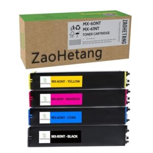 MX-60NT MX-61NT Toner Cartridges Set(61NTBA 61NTCA 61NTMA 61NTYA) Compatible for Sharp MX-2651 MX-3051 MX-3071 MX-3551 MX-3571 MX-4051 MX-4071 Printer