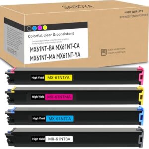 MX61NT MX-61NT Toner Cartridges MX-61NT-BA MX-61NT-CA MX61NT-MA MX-61NT-YA Compatible with Sharp MX-2651 MX-3051 MX-3061 MX-3071 MX-3551 MX-3561 MX-3571 MX-4051 MX-4061 Printers