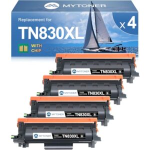 MYTONER Compatible Toner Cartridges Replacement for Brother TN830 XL/V/R TN-830 TN830XL for DCP-L2640DW HL-L2460DW HL-L2405W HL-L2400D L2465DW HL-L2480DW MFC-L2820DW XL MFC-L2820DW Printer, 4 Black
