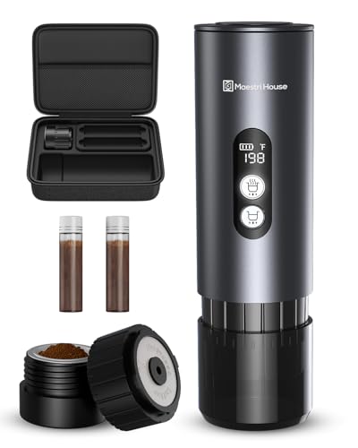 Maestri House 150W Espresso Maker with 2-3 Min Fast Self-Heating, Portable Travel Espresso Coffee Machine with Bag, Small Tea Cup Also Holder for NS Capsule & Ground Coffee for Car Camping, RV, Hiking - Image 2