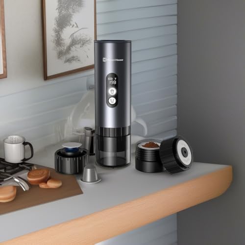 Maestri House 150W Espresso Maker with 2-3 Min Fast Self-Heating, Portable Travel Espresso Coffee Machine with Small Tea Cup Also Holder for NS Capsule & Ground Coffee for Car Camping, RV, Hiking - Image 3