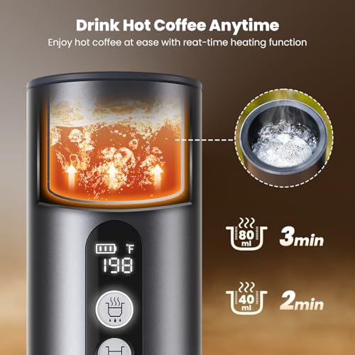 Maestri House 150W Espresso Maker with 2-3 Min Fast Self-Heating, Portable Travel Espresso Coffee Machine with Bag, Small Tea Cup Also Holder for NS Capsule & Ground Coffee for Car Camping, RV, Hiking - Image 5