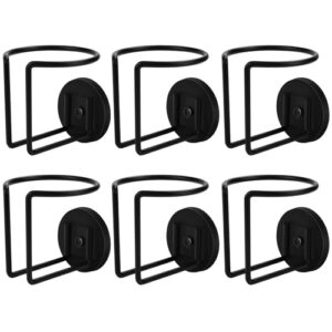 Magnetic Cup Holder, Durmmur SUS 304 Stainless Steel Magnetic Cup Caddy, Magnetic Drink Holder for Tractor Mower Truck School Bus Refrigerator Treadmill,Magnet Can Holder on Metal Surface(6Pack Black)