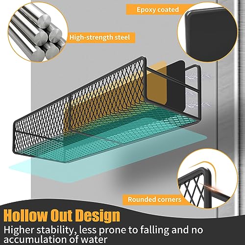 Magnetic Spice Rack for Refrigerator, 6 Pack 100% Metal Strong Magnet Shelf Black, Space Saving Spice Organizer, Home Kitchen Laundry Room Storage Organization W/ Paper Towel Holder, Utensils Racks - Image 6