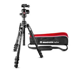 Manfrotto Befree Advanced Camera Tripod with Lever Closure, Portable and Compact Travel Tripod Kit with Ball Head, Aluminum Tripod for DSLR Reflex and Mirrorless Cameras, Camera Accessories