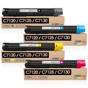 MasaiMara C7120 C7125 C7130 Compatible Toner Cartridges Replacement for Xerox 006R01824 006R01825 006R01826 006R01827 for Xerox Versalink C7120 C7125 C7130 Printer (Black Cyan Magenta Yellow, 4-Pack)