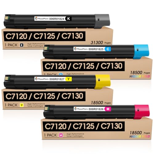 MasaiMara C7120 C7125 C7130 Compatible Toner Cartridges Replacement for Xerox 006R01824 006R01825 006R01826 006R01827 for Xerox Versalink C7120 C7125 C7130 Printer (Black Cyan Magenta Yellow, 4-Pack) - Image 2