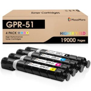 MasaiMara GPR51 GPR-51 High Capacity Compatible Toner Cartridge for Canon C350 C350iF C350P C355iF C250 C250iF C255iF Printer (Black, Cyan, Yellow, Magenta, 4-Pack)