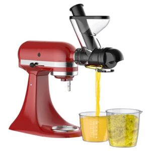 Masticating Juicer Attachment for KitchenAid Stand Mixer, Masticating Juicer, Slow Juicer Attachment for Kitchen Aid with Dual Feed Chute and Push Rod for Vegestables Fruits By Hozodo