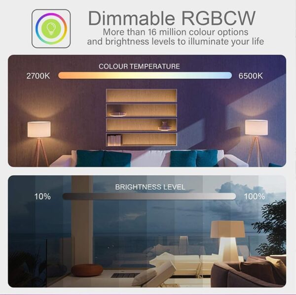Matter GU5.3 RGBCW Smart Bulb Works with Homekit, Alexa, Google Home, Dimmable Voice Control, 5W (220V) - Image 7