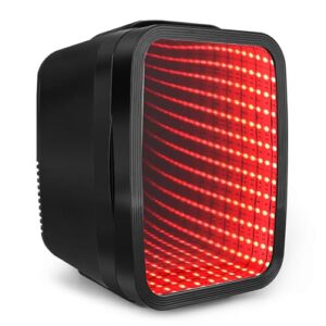 Mini Fridge, 4 Liter/6 Cans Small Refrigerator With Dimmable LED Light,AC/DC Portable Mini Cooler and Warmer, Gaming Small Fridge for Bedroom,Office,Gaming Room and Car (Black)