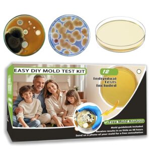 Mold Test Kit for Home 12 Simple Detection Tests, HVAC System, Home Surfaces, Indoor Air Quality Testing Kits, DIY Black Mold Detector at Home, Include Detailed Mold Identification Guide, Air Tester