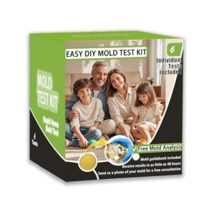 Mold Test Kit for Home 6 Simple Detection Tests, HVAC System, Home Surfaces, Indoor Air Quality Testing Kits, DIY Black Mold Detector at Home, Include Detailed Mold Identification Guide, Air Tester