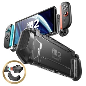 Mumba Dockable Case for Nintendo Switch 2 2025, [Blade Series] TPU Grip Protective Cover Accessories Compatible with Switch 2 7.9 Inch and Quick-Release Joy-Con Design (Black)