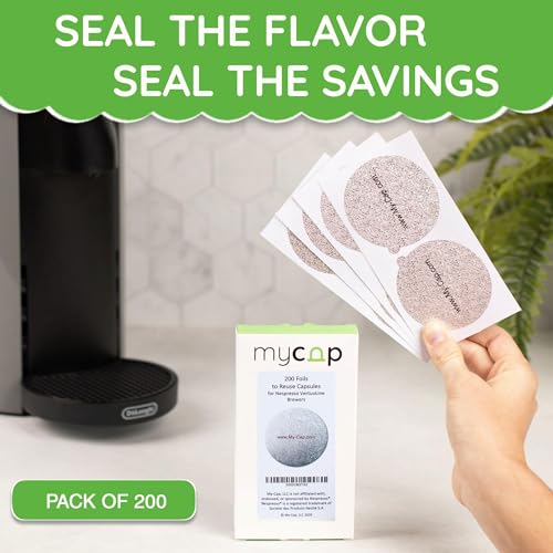 My-Cap 200 Foil Seals for Nespresso Vertuo Pods - Foil Lids to Reuse Nespresso VertuoLine Capsules - Aluminum Lids Seals Foil - Reuse your Nespresso Coffee Capsules (Pack of 200) - Image 3