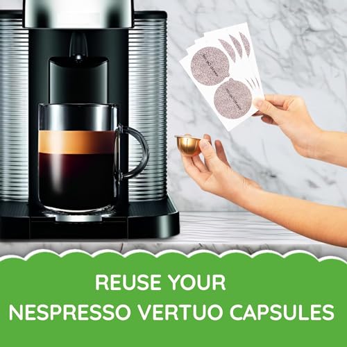 My-Cap 200 Foil Seals for Nespresso Vertuo Pods - Foil Lids to Reuse Nespresso VertuoLine Capsules - Aluminum Lids Seals Foil - Reuse your Nespresso Coffee Capsules (Pack of 200) - Image 4